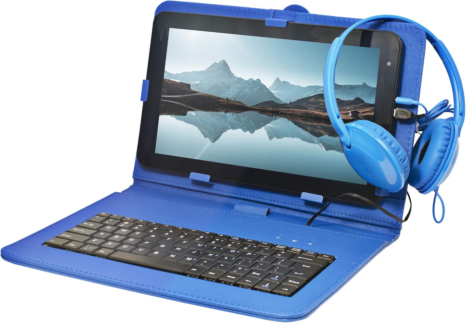Craig CMP840 BUN-BL-HD Quad Core 10.1 in. Tablet with Keyboard Case & Headphones in Blue