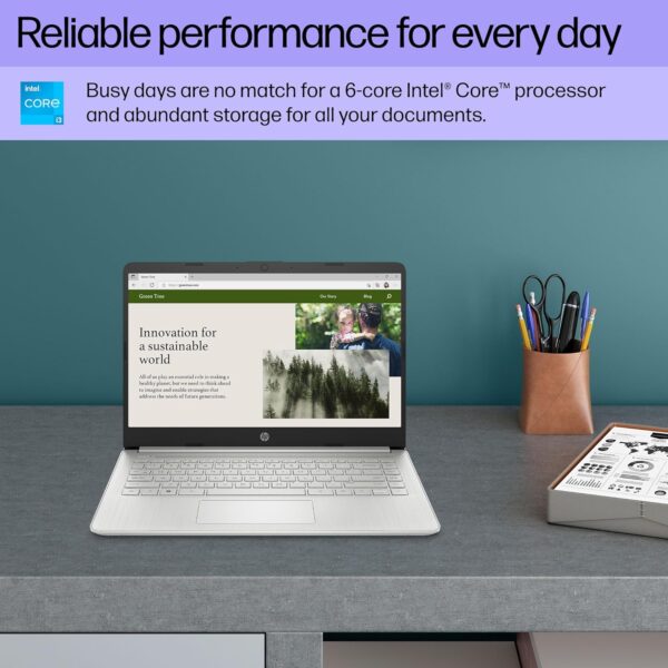 HP 14 inch Laptop, HD Display, 12th Generation Intel Core i3-1215U, 8 GB RAM, 256 GB SSD, Intel UHD Graphics, Windows 11 Home in S Mode, 14-dq5009nr (2024) - Image 4
