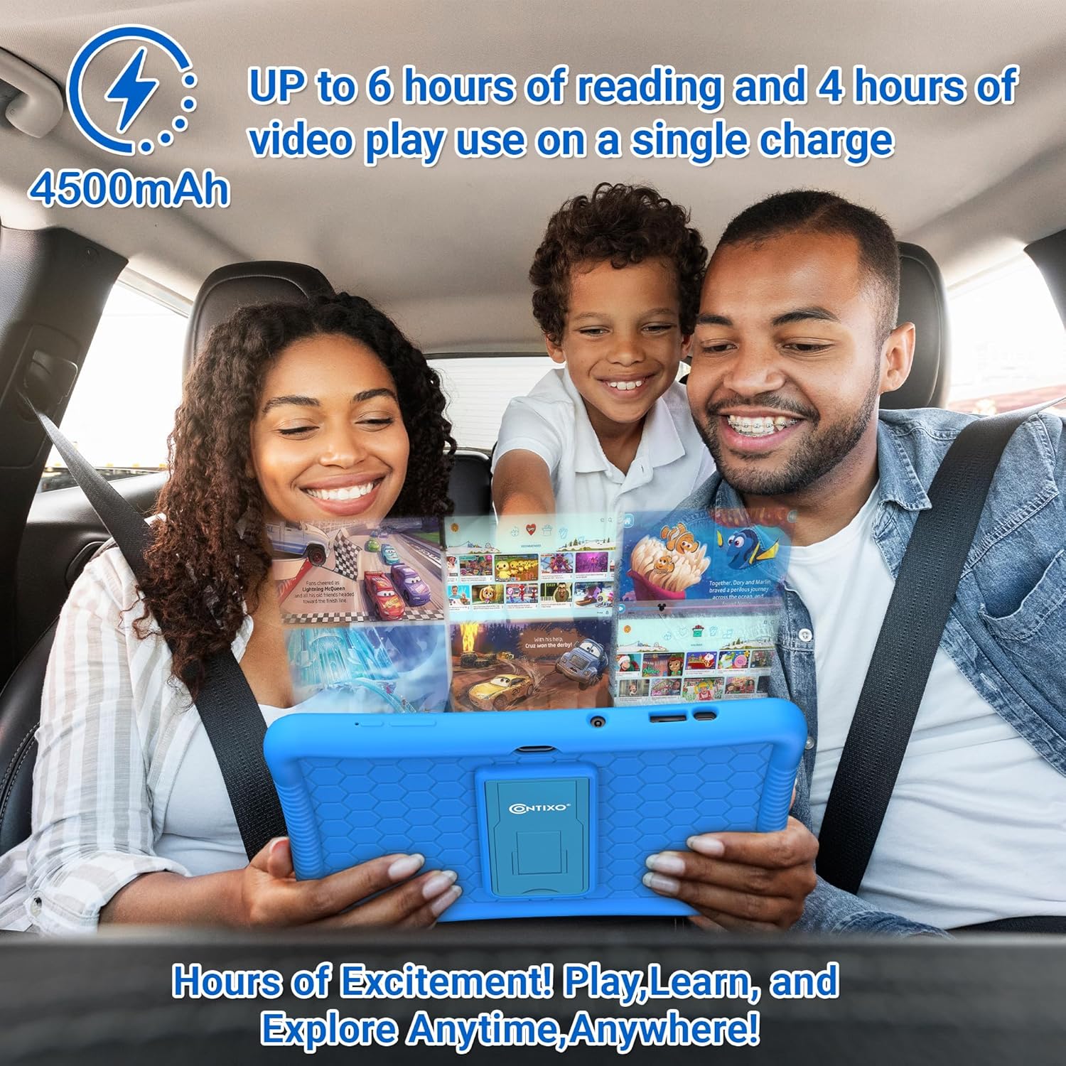 Contixo 10" Android Kids Tablet 32GB, Includes 80+ Disney Storybooks & Stickers, Parental Controls, Kid-Proof Case with Kickstand & Stylus, (2024 Model) - Blue - Image 5