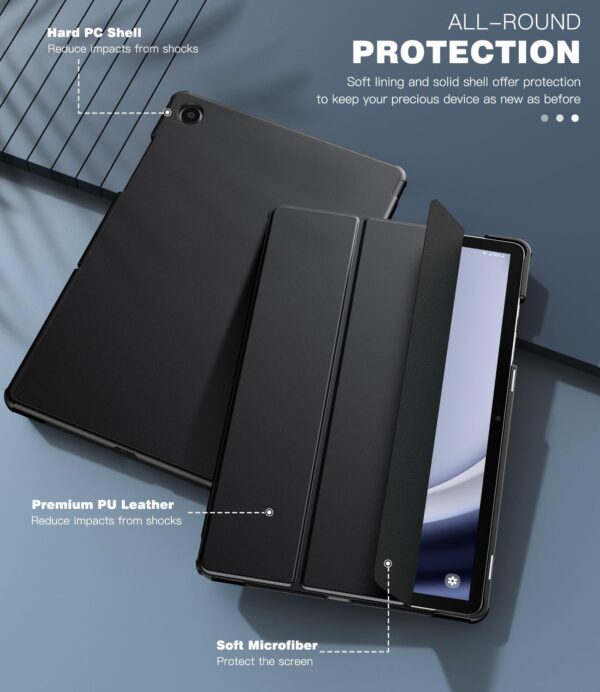 TiMOVO Case for Samsung Galaxy Tab A9+/A9 Plus 11 Inch 2023, Slim Lightweight Stand Hard Back Shell Protective Cover for Galaxy Tab A9+ Tablet SM-X210/X216/X218, Auto Wake/Sleep, Black - Image 6