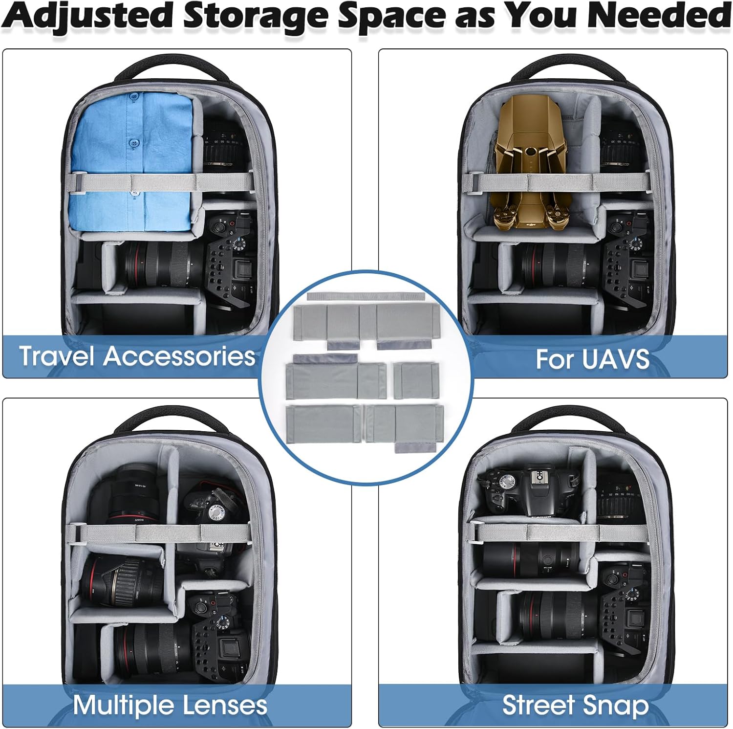 Lubardy Camera Bag Professional DSLR SLR Mirrorless Camera Backpack 14 Inch Waterproof Laptop Backpack Anti-Theft Camera Case with Rain Cover Large Capacity Photography Backpack for Men Women, Black - Image 7