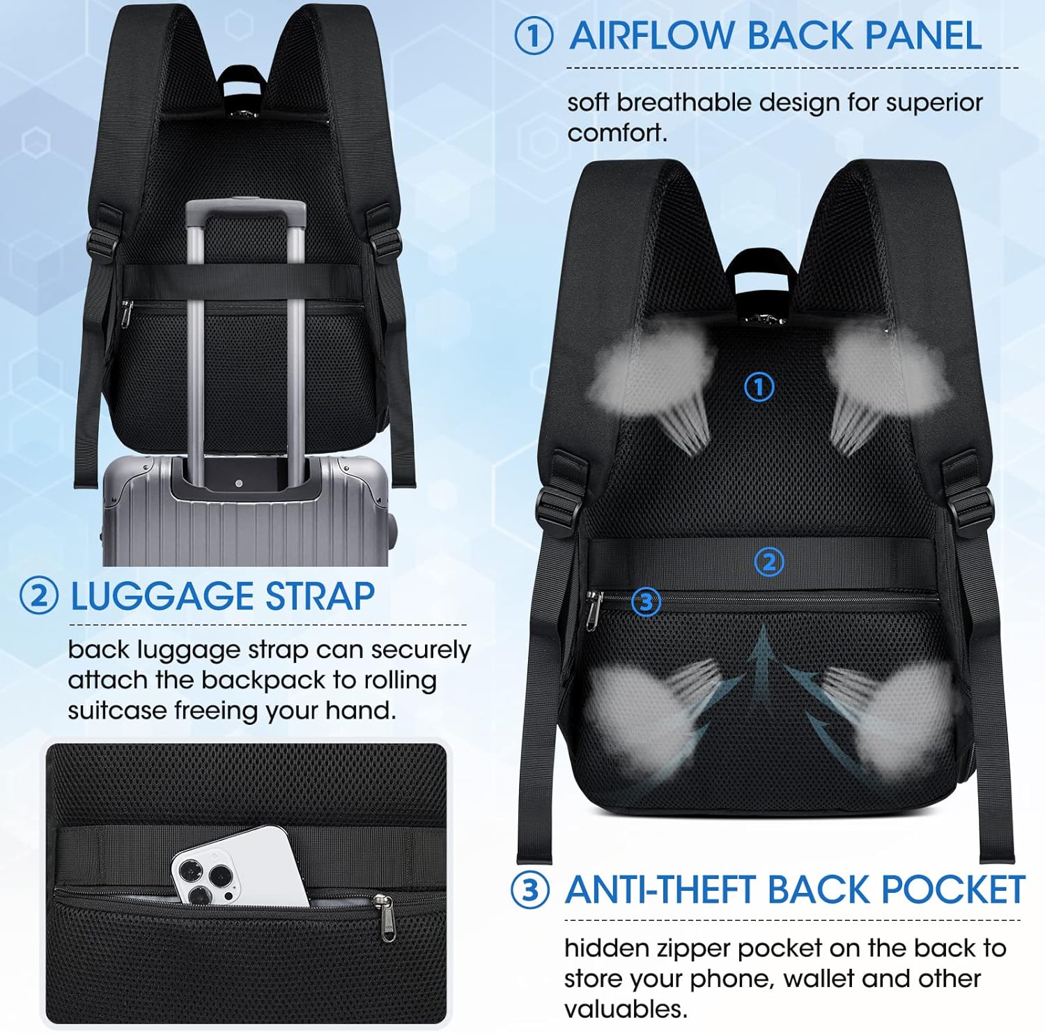 Lubardy Camera Bag Professional DSLR SLR Mirrorless Camera Backpack 14 Inch Waterproof Laptop Backpack Anti-Theft Camera Case with Rain Cover Large Capacity Photography Backpack for Men Women, Black - Image 8