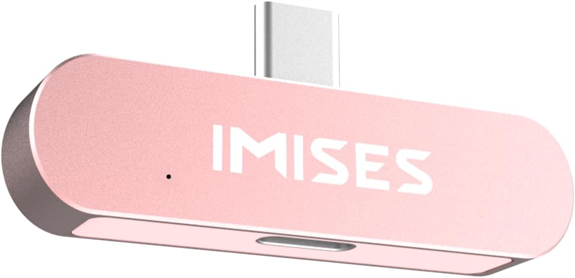 Type-C Microphone, Mini Smartphone Mic with AI Noise Reduction, 20ft Audio Range, Pink