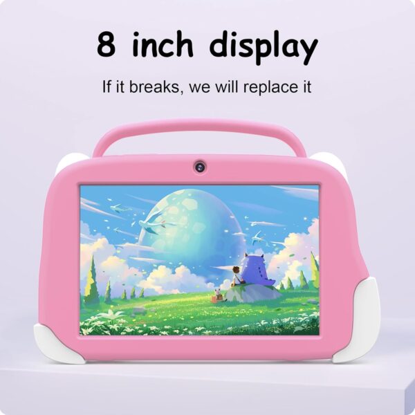 Kids Tablet, 8 inch Tablet, 4GB RAM 32GB ROM 512GB Expansion, Android 12 Kids BT, GMS, WiFi, Parental Control Mode, Beautiful Case Wear Resistant, Dual Camera, Education, Gaming. - Image 3