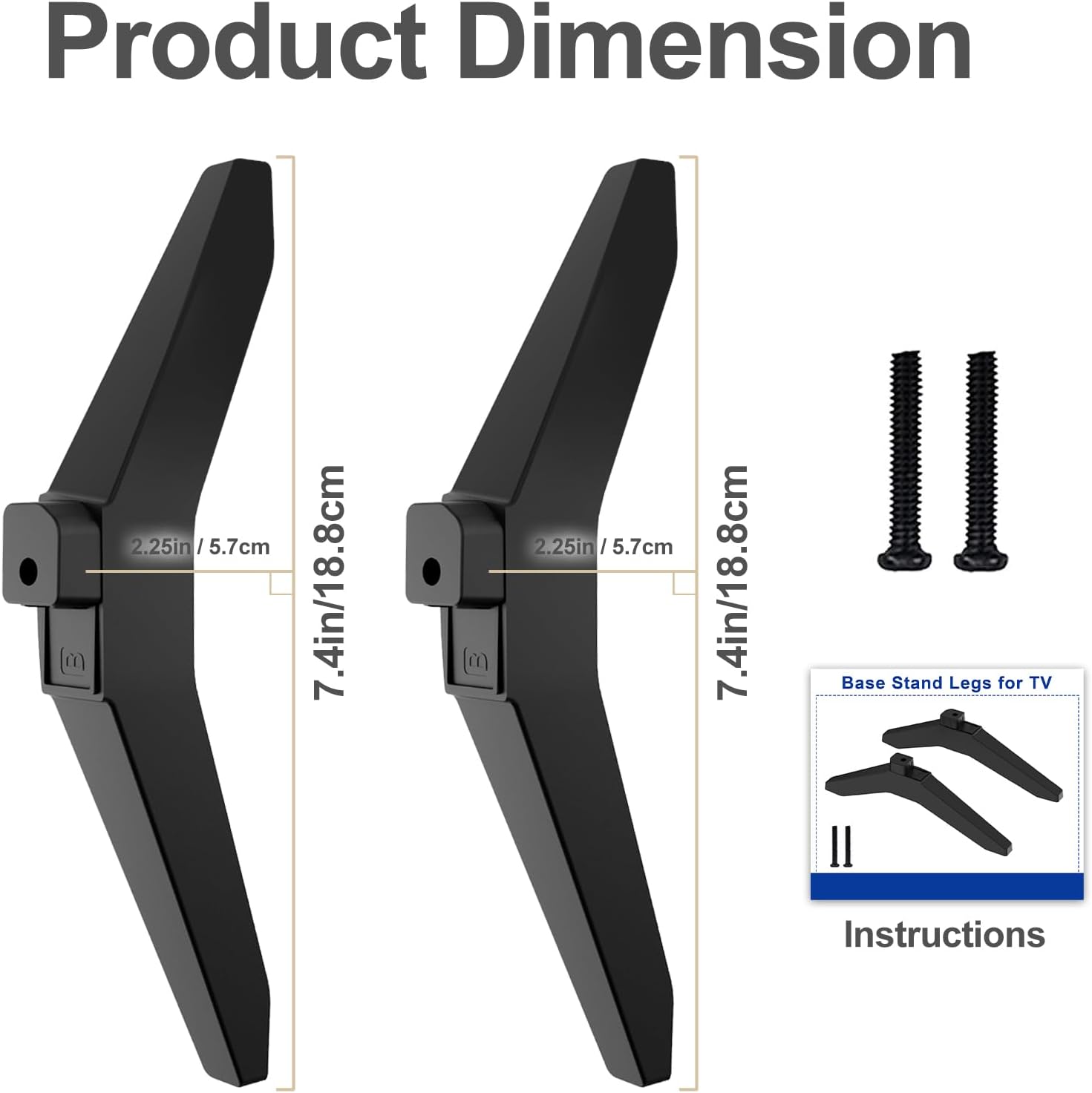TV Legs for LG 43in TV UK Series,Compatible with LG TV Stand Replacement Base 43UK6200 43UK6090 43UK6200PUA 43UK6200PLA 43UK6090PUA 43UK6500PLA 43UK6500LLA 43UK6500MLA 43UK6500AUA with Screws - Image 8
