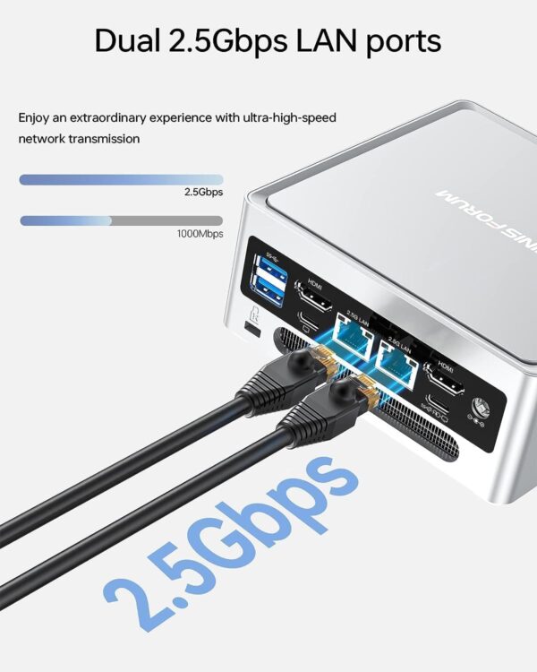 MINISFORUM NAB6 Lite Mini PC, Intel Core i5-12600H(12 C /16 T) up to 4.5GHz 16GB RAM DDR4 500GB PCIe4.0 SSD, Dual 2.5 G RJ45 LAN Mini Computer,2 x HDMI,7 x USB Port,WiFi 6,BT5.2 - Image 3
