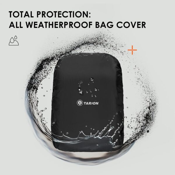 TARION Camera Backpack Waterproof Camera Bag Large Capacity Camera Case Photography Backpack with 15in Laptop Compartment Rain Cover for Men Women Photographer DSLR SLR Cameras Lens Tripod Black TB-02 - Image 4
