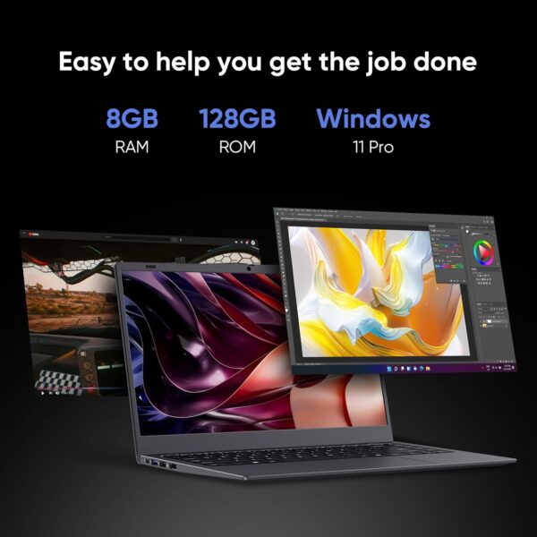 Laptop Computer, 8GB DDR4 RAM 128GB SSD, Intel Processor (Up to 2.9GHz), 14 Inch HD Display, Windows 11 Laptops Computers, 2.4G/5G WiFi and Bluetooth 4.2 - Image 3