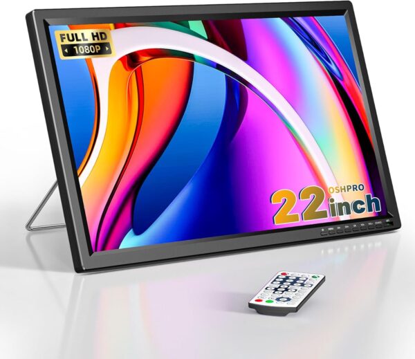 22-Inch HD Small TV with TV Antenna ATSC Turner Freeview for Home, Kitchen, RV & Office, 1080P Non-Smart TV or Monitor for Kitchen, Bedroom, RV