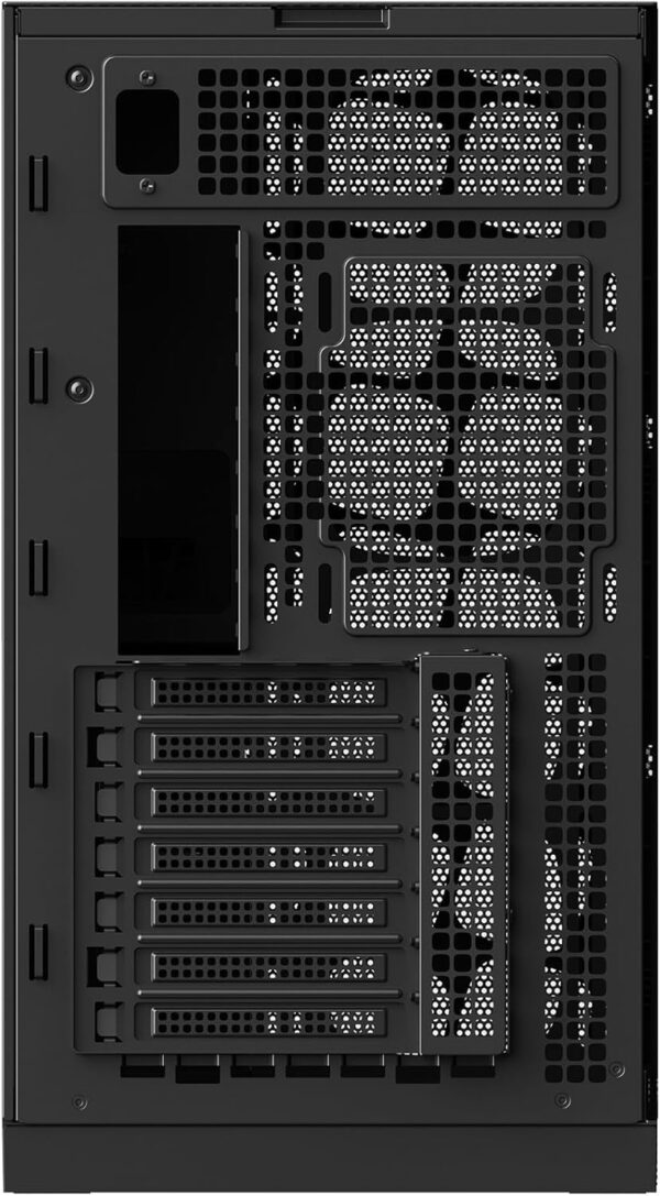 M5 Vent Mesh Panel Tempered Glass Mid Tower, E-ATX/ATX Gaming Case, High Airflow, 1.2mm Steel, Type C, Support 420/360 Radiator, ARGB PWM 140m fan x 5 Pre-Installed, Black, GEO-M5VF-B - Image 8