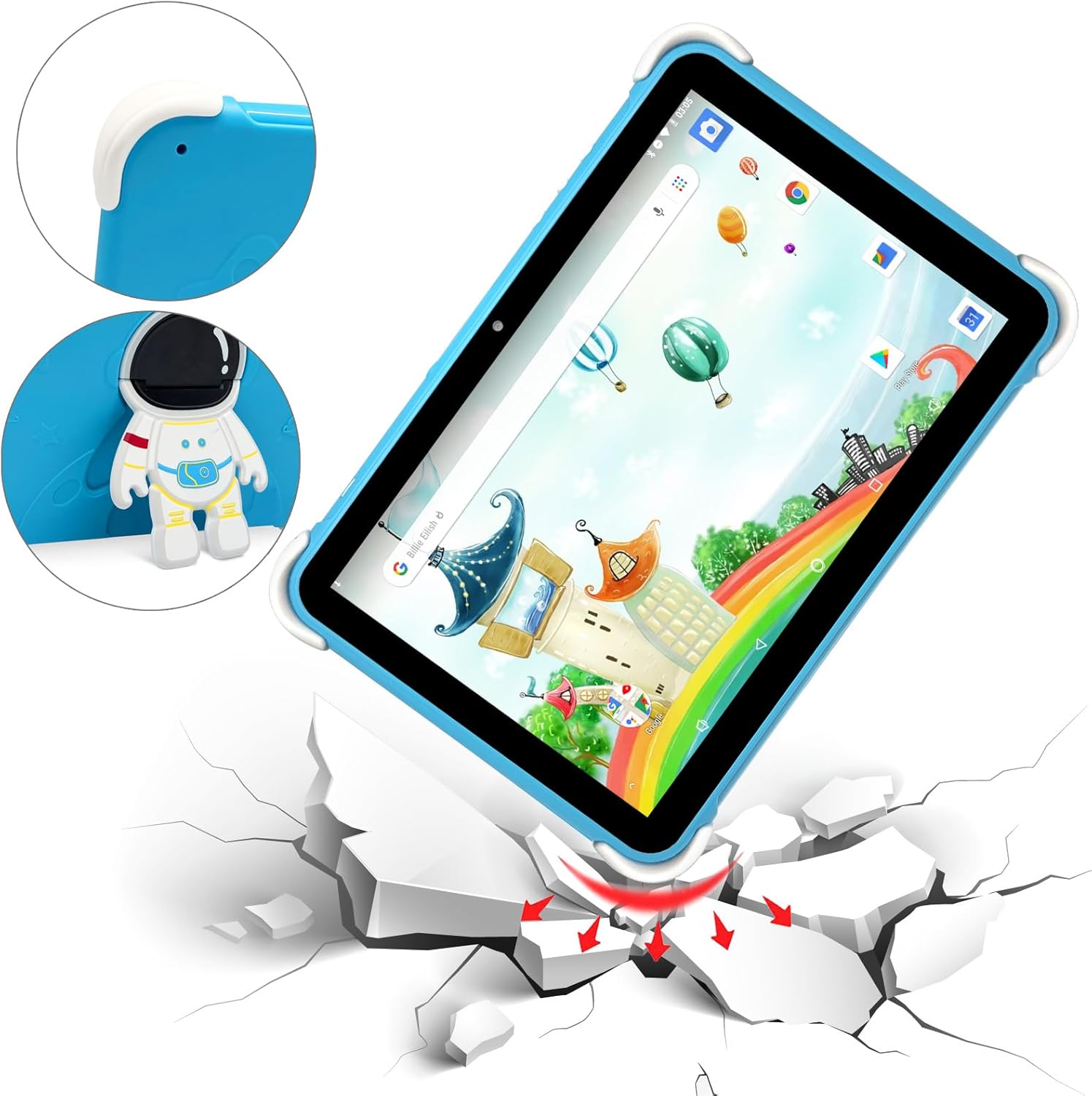 Kids Tablet 10 Inch,Tablet for Kids Android 14,3GB+64GB,8-Core CPU,2.4/5G WiFi WiFi 6,12H Battery Life,Parental Control,1280x800 HD Display,Dual Cameras,Shockproof Case,Pre-Installed Educational Apps - Image 6