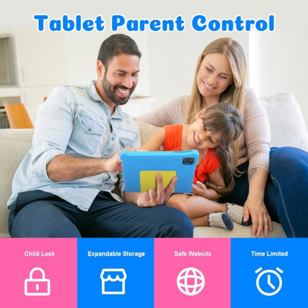 Kids Tablet 7 Inch, Android 13 Tablet for Kids Quad Core 5GB RAM 32GB ROM Quad Core, Dual Camera,WiFi, Parental Control Tablets with Kid-Proof Case for Girls and Boys (Blue) - Image 5
