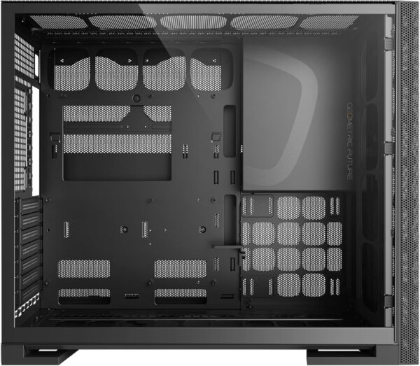 M5 Vent Mesh Panel Tempered Glass Mid Tower, E-ATX/ATX Gaming Case, High Airflow, 1.2mm Steel, Type C, Support 420/360 Radiator, ARGB PWM 140m fan x 5 Pre-Installed, Black, GEO-M5VF-B - Image 9