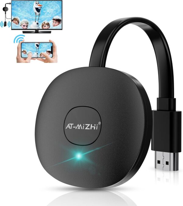 AT-Mizhi 4K/5G Wireless HDMI Display Dongle Adapter - Mirror Screen Display Adapter Stream Video/Audio from Phone/Pad/Mac/Android/Win Laptop to TV/Projector/Monitor, Support Miracast/Airplay/DLNA