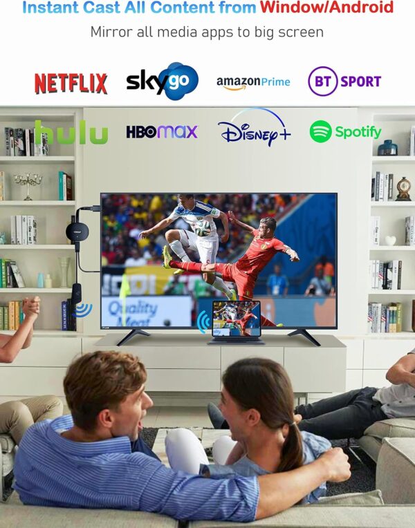 AT-Mizhi 4K/5G Wireless HDMI Display Dongle Adapter - Mirror Screen Display Adapter Stream Video/Audio from Phone/Pad/Mac/Android/Win Laptop to TV/Projector/Monitor, Support Miracast/Airplay/DLNA - Image 6
