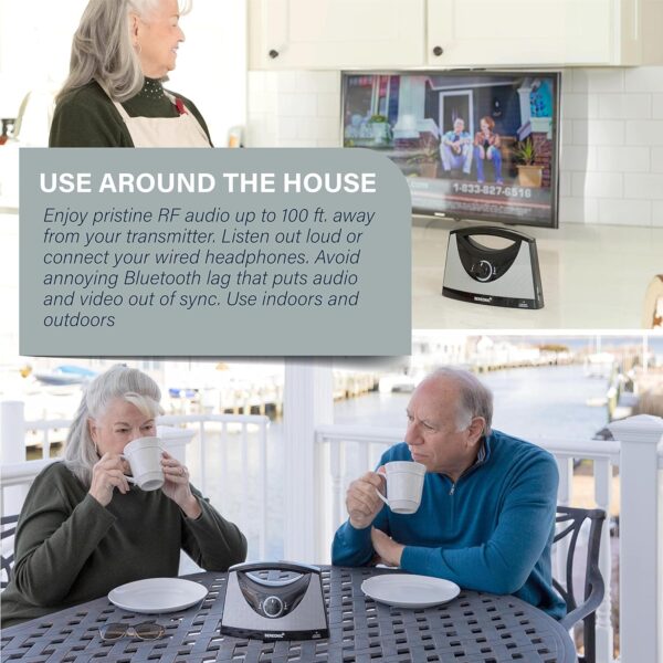 Extra Speaker Receiver Only for SEREONIC Wireless TV Speaker System – TRANSMITTING Base and Audio Cables NOT Included – Pairs with BT-200 for Use of Multiple Speakers Around The House - Image 4