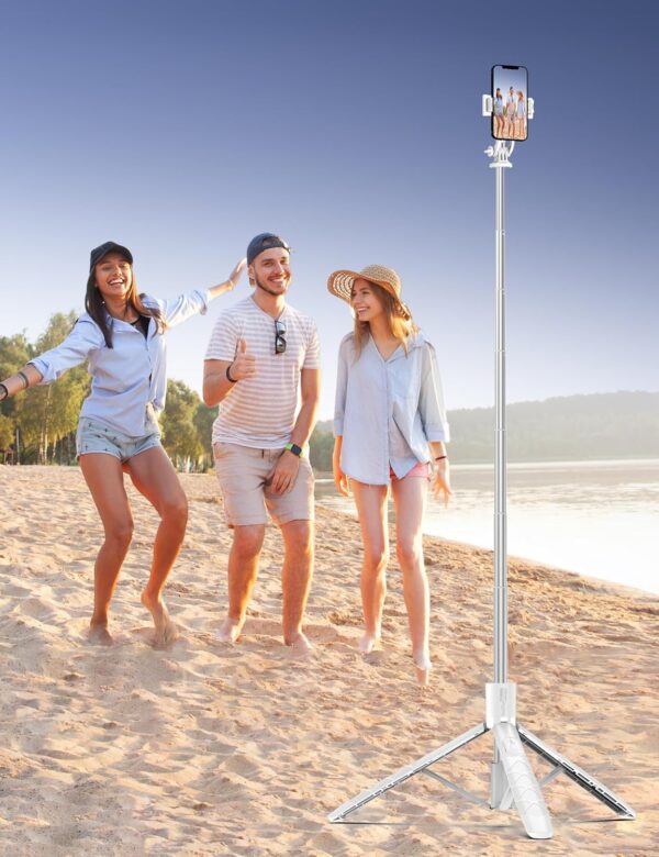71" Phone Tripod Selfie Stick Tripod, Smartphone Tripod Stand All-in-1 with Remote, Travel Tripod for iPhone, Extendable Cell Phone Tripod for Selfie/Video Recording/Photo/Live Stream/Vlog - Image 8