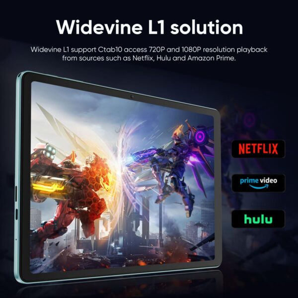 Tablet, Android 15 Tablet with 11 inch LCD Display, 12GB RAM + 128GB Storage 1TB Expand, T7200 Octa-Core Processors, 8000mAh, Widevine L1, GPS, Dual Camera, WiFi 5, BT5.0 (Black) - Image 4