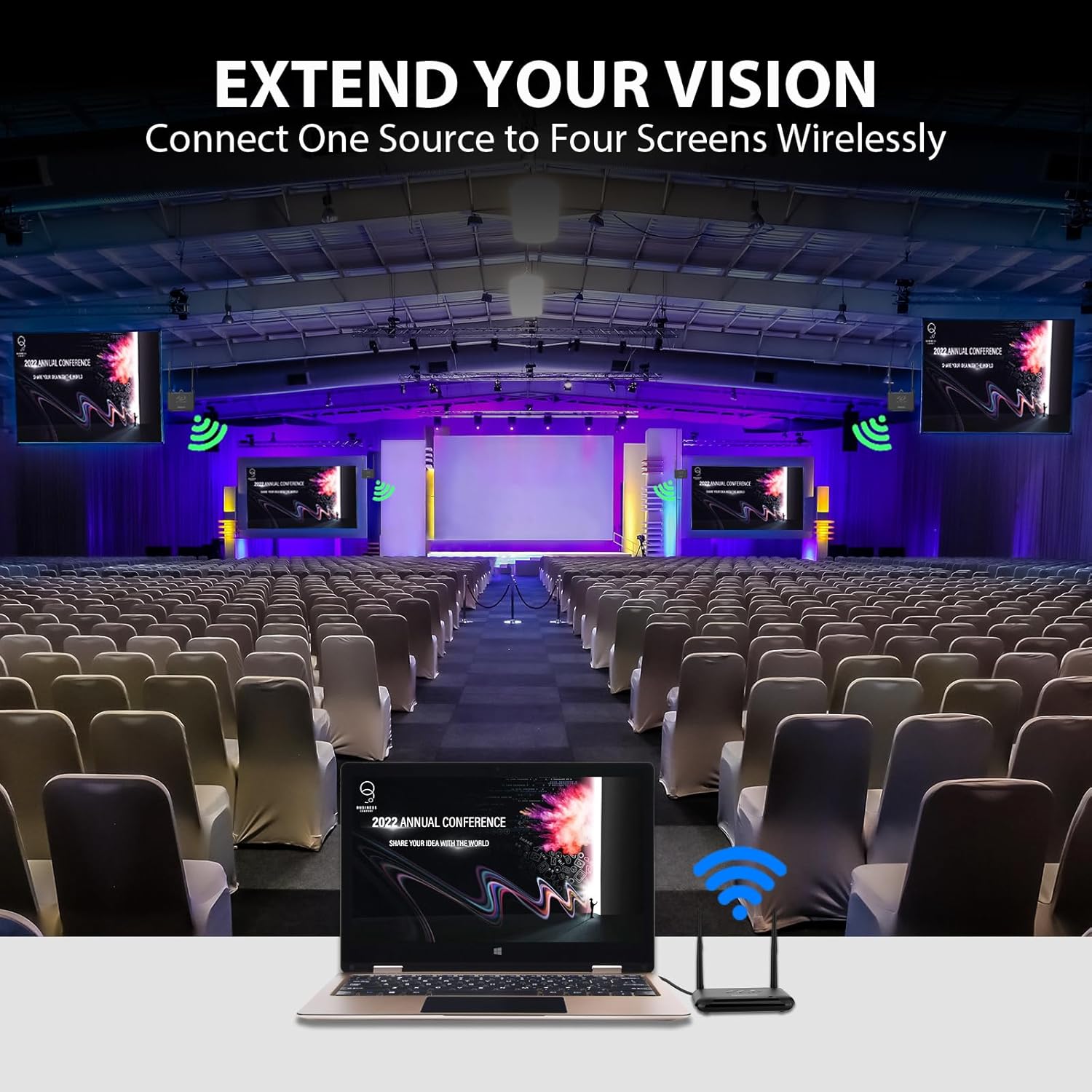 Wireless HDMI Transmitter and Receiver, HDMI Loop-Out, IR Remote Extender, Range 200M/657FT, 1 TX to 4 RXs, 1080P 60HZ, Streaming Video from STB, Laptop, PC, Netflix, YouTube to TV, Projector - Image 5