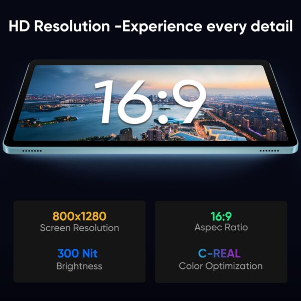 Tablet, Android 15 Tablet with 11 inch LCD Display, 12GB RAM + 128GB Storage 1TB Expand, T7200 Octa-Core Processors, 8000mAh, Widevine L1, GPS, Dual Camera, WiFi 5, BT5.0 (Black) - Image 3