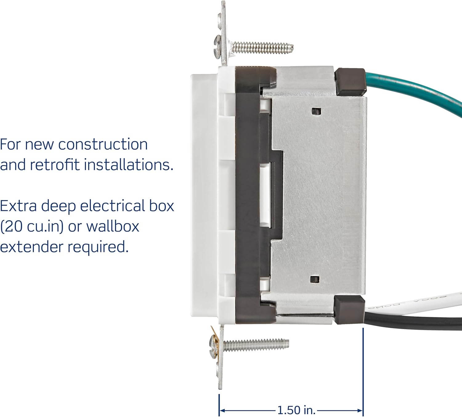 Leviton T5636-W 60W (6A) USB Dual Type-C/C Power Delivery in-Wall Charger with 15A Tamper-Resistant Outlet, USB Charger for Smartphones, Tablets, Laptops, White - Image 8