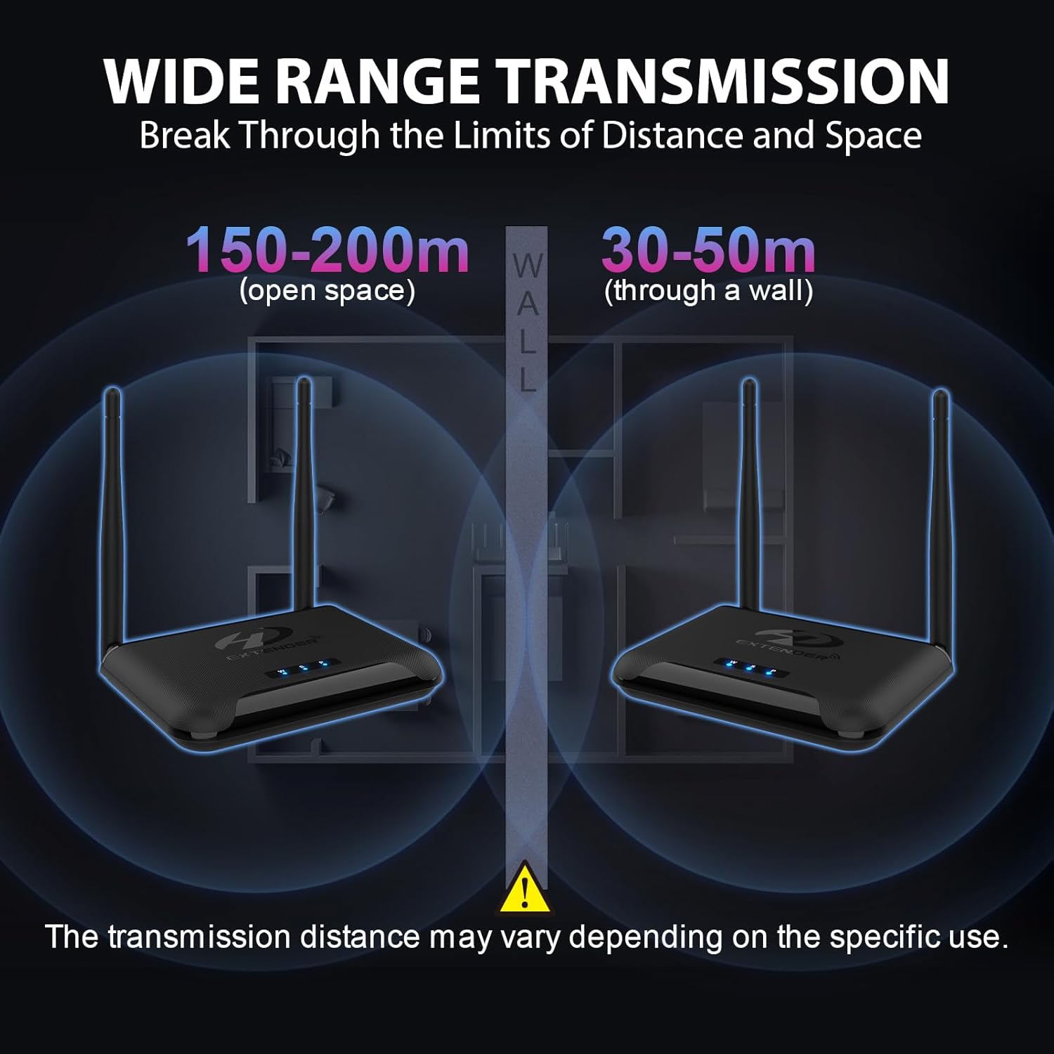 Wireless HDMI Transmitter and Receiver, HDMI Loop-Out, IR Remote Extender, Range 200M/657FT, 1 TX to 4 RXs, 1080P 60HZ, Streaming Video from STB, Laptop, PC, Netflix, YouTube to TV, Projector - Image 7