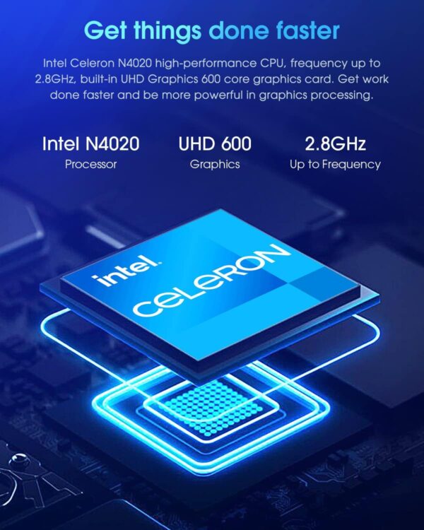 CHUWI HeroBook Pro 14.1'' Laptop, 256GB SSD 8GB RAM, Windows 11 Laptop, 1TB SSD Expand, Intel Celeron N4020(up to 2.8GHz), 2K FHD IPS Display, Ultra Slim, Mini-HDMI, 5G WiFi, USB3.0, Webcam,TF Card - Image 2